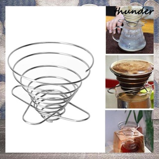 Thunder ตะกร้ากรองกาแฟ สเตนเลส แบบพกพา พับได้ สําหรับตั้งแคมป์กลางแจ้ง