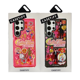 CASETIFY เคสโทรศัพท์มือถือแบบนิ่ม TPU ใส กันกระแทก ลายเซเลอร์มูน กลิตเตอร์ พร้อมกล่องบรรจุ สําหรับ Samsung Galaxy S23 Ultra Plus S22 Ultra