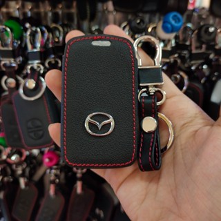 ซิลิโคนรีโมทกุญแจ เคสกุญแจหนัง Mazda ซองหนังหุ้มพวงกุญแจรถยนต์  Mazda 3 CX30 CX 3 ปี2021 มีโลโก้ แบบ3ปุ่ม