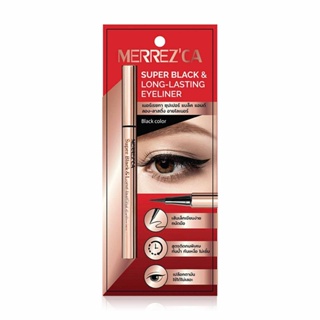 PBCOSMOSHOP Merrezca Super Black and Long-Lasting Eyeliner 0.8g. อายไลเนอร์ หัวเมจิกเส้นเรียวเล็ก