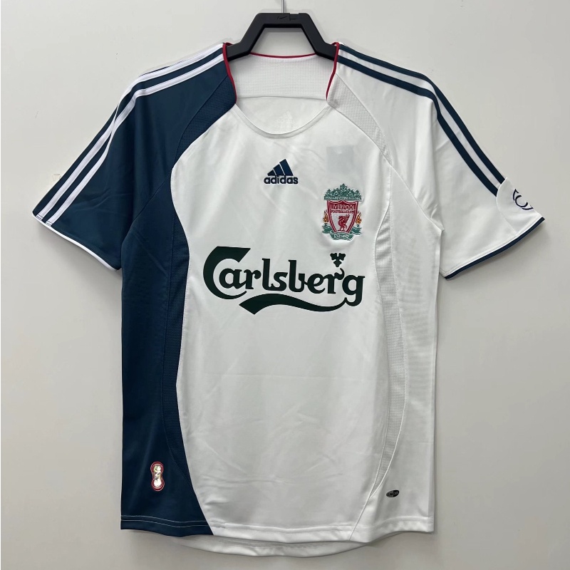 เสื้อกีฬาแขนสั้น ลายทีมชาติฟุตบอล Liverpool Away 2006 08 Liverpool Away สไตล์วินเทจ แห้งเร็ว สําหรับผู้ชาย ไซซ์ S - XXL