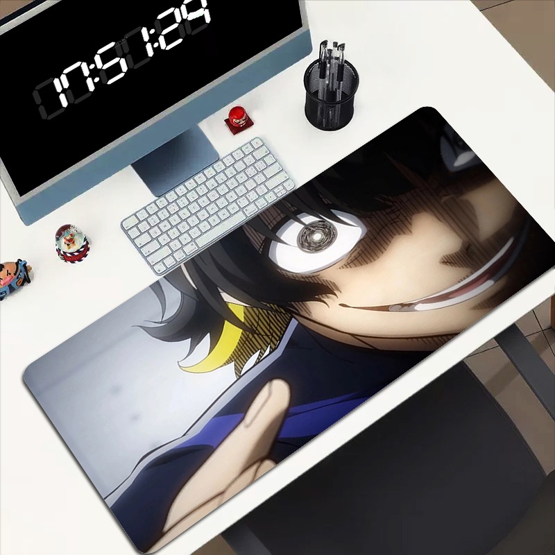 BLUE LOCK แผ่นรองเมาส์ขนาดใหญ่อุปกรณ์เสริมโต๊ะ Gamer ตู้เกม Mousepad อะนิเมะโต๊ะคอมพิวเตอร์คีย์บอร์ดเสื่อสําหรับเล่นเกม Office Pc