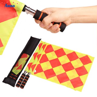 【Anna】2pcs Soccer Referee Flags Football Linesman Flags Sports Game Referee Equipment