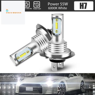 2x H7 LED ไฟหน้า 6000K Super White 110W 8000LM ชุดไฟหน้าหลอดไฟตัดหมอกชุดไฟต่ำสูง