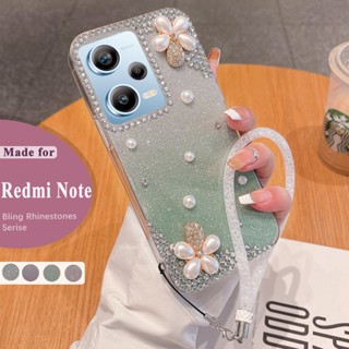 เคสโทรศัพท์มือถือ ประดับมุก พลอยเทียม กลิตเตอร์ 3D หรูหรา สําหรับ Redmi Note 12 11 Pro Note 10 Note 11s 10s Redmi 10