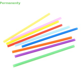 Permanenty หลอดพลาสติก ทรงตรง ยาวพิเศษ หนา 10*260 มม. สําหรับเครื่องดื่ม 100 ชิ้น