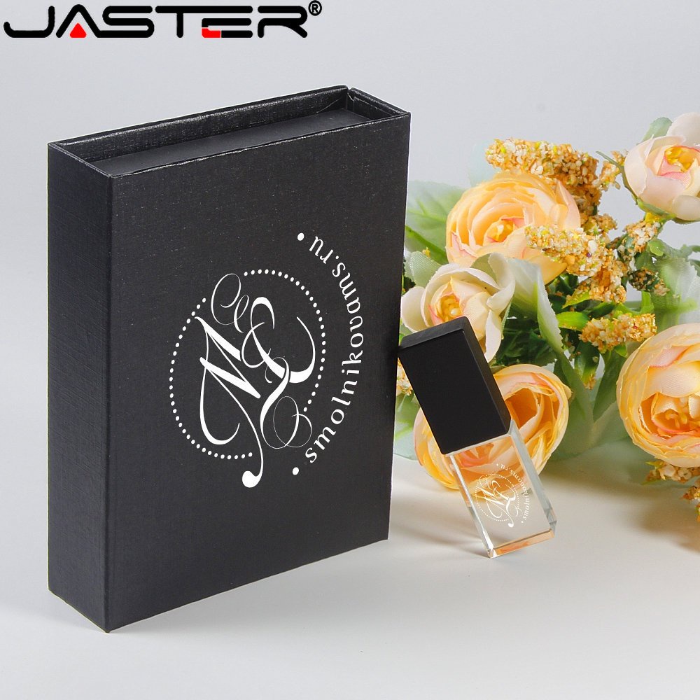 Jaster (โลโก้ที่กําหนดเองฟรี 1 ชิ้น) แฟลชไดรฟ์ USB 2.0 64GB คริสตัล + ไดรฟ์ปากกา สีดํา 32GB แฟลชไดรฟ์สตูดิโอถ่ายภาพ 16GB 3D เลเซอร์เพนไดรฟ์ 8GB หน่วยความจําการพิมพ์สี 4GB