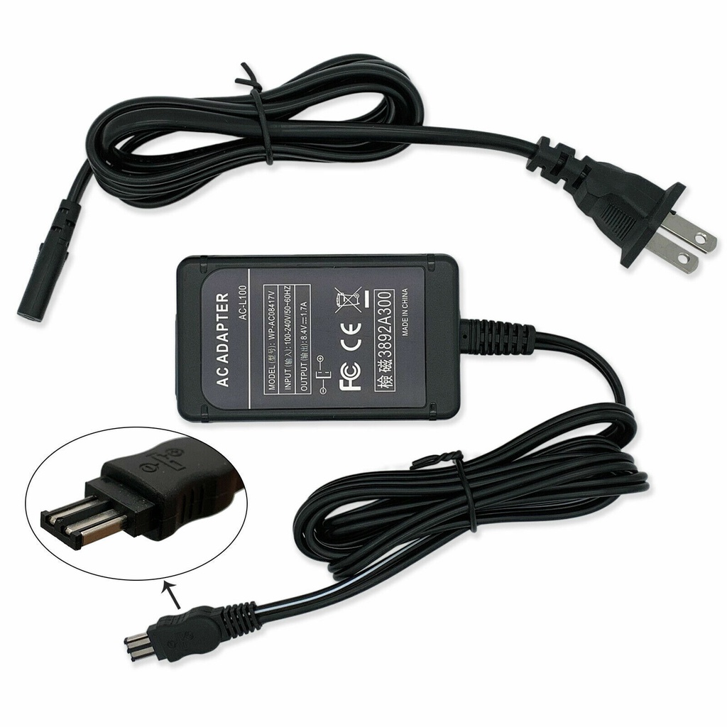 AC Power Adapter สายชาร์จสําหรับ Sony HandyCam DCR-HC14E DCR-DVD201 DCR-DVD300 707943775339