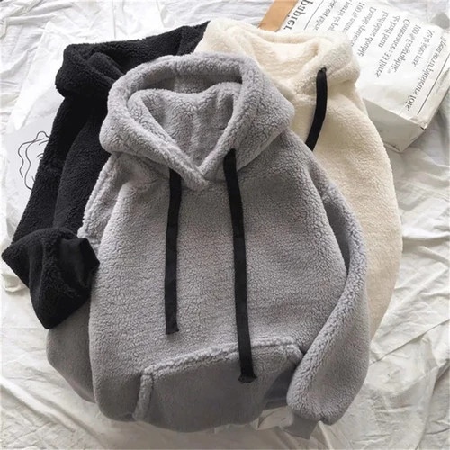 Men & 39;s Plain Fleece Hoodie / Men & 39;s Women & 39;s Winter Unisex Sherpa Jacket