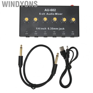 Windyons Mini  Mixer  Low Noise Independent Volume Control 6 Mono Channel 3 Stereo Channel Stereo Line Mixer Stable Signal  for Small Bar for Mic Guitar