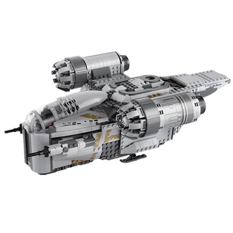Disney Mandalorian Razor Crest Stars Fighter Space Wars Landspeeder Baby Yoda Fit 75292 75341 Buildi