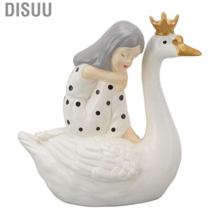 Disuu Swan Girl Desktop Ornament  Exquisite Swan Girl Resin Ornament Smoothing  for Home