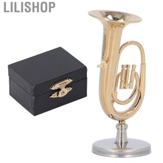 Lilishop Mini Tuba Model Miniature Tuba Model Brass Gold Plated Euphonium Mini