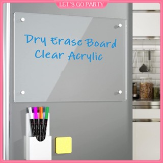 30*20cm Blank Magnetic Dry Erase Board Clear Acrylic Writing Reminder Board for Refrigerator Planner