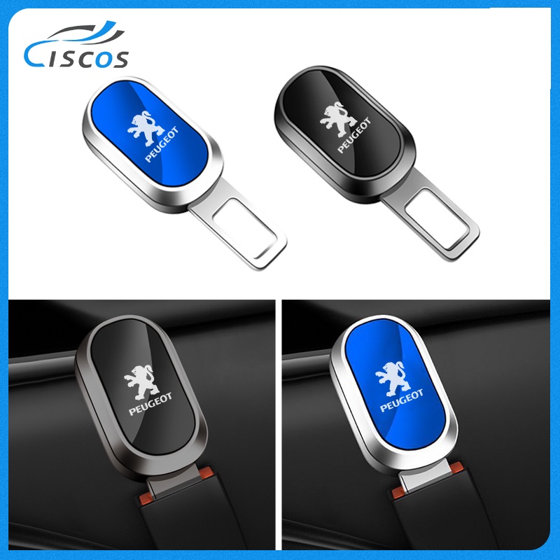 Ciscos หัวเสียบเข็มขัดนิรภัยรถยนต์ ที่เสียบเข็มขัดนิรภัย ของแต่งภายในรถยนต์ สำหรับ Peugeot 406 3008 2008 405 5008 306 206 408