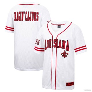 เสื้อกีฬาเบสบอล เสื้อคาร์ดิแกน พลัสไซซ์ NP2 Louisiana Ragin Cajuns Jersey Button-Down PN2