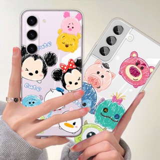 เคสโทรศัพท์มือถือแบบนิ่ม ใส ลายการ์ตูนหมี วินนี่ สตรอเบอร์รี่ น่ารัก สําหรับ Samsung S8 S10 S9 S20 S21 S23 Plus S22 Ultra Note 9 10 Plus 20 Ultra S21 FE 5G