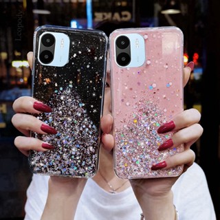 เคสโทรศัพท์มือถือแบบนิ่ม TPU ใส แต่งกลิตเตอร์ดาว ไล่โทนสี หรูหรา สําหรับ Redmi A2 A1 4G A2 A1