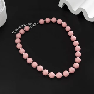 ซาน* แฮนด์เมดสีชมพูลูกปัดสร้อยคอปกที่เรียบง่ายสร้อยคออารมณ์เค้นคอเครื่องประดับแฟชั่นกระดูกไหปลาร้าโซ่วันเกิด