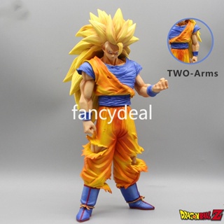 โมเดลฟิกเกอร์ PVC รูปปั้นอนิเมะ Dragon Ball Z Super Saiyan 3 Son Goku ขนาด 31 ซม.