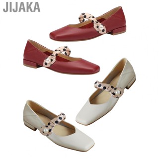 Jijaka Elegant Shoe  Wear Resistant Sole Shoe Square Head Exquisite Soft Lining  for Date