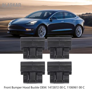 ALASKAR 4 pcs กันชนหน้ากันชนหัวเข็มขัด 1472872 00 C สำหรับ Tesla รุ่น 3 2017 ถึง 2023