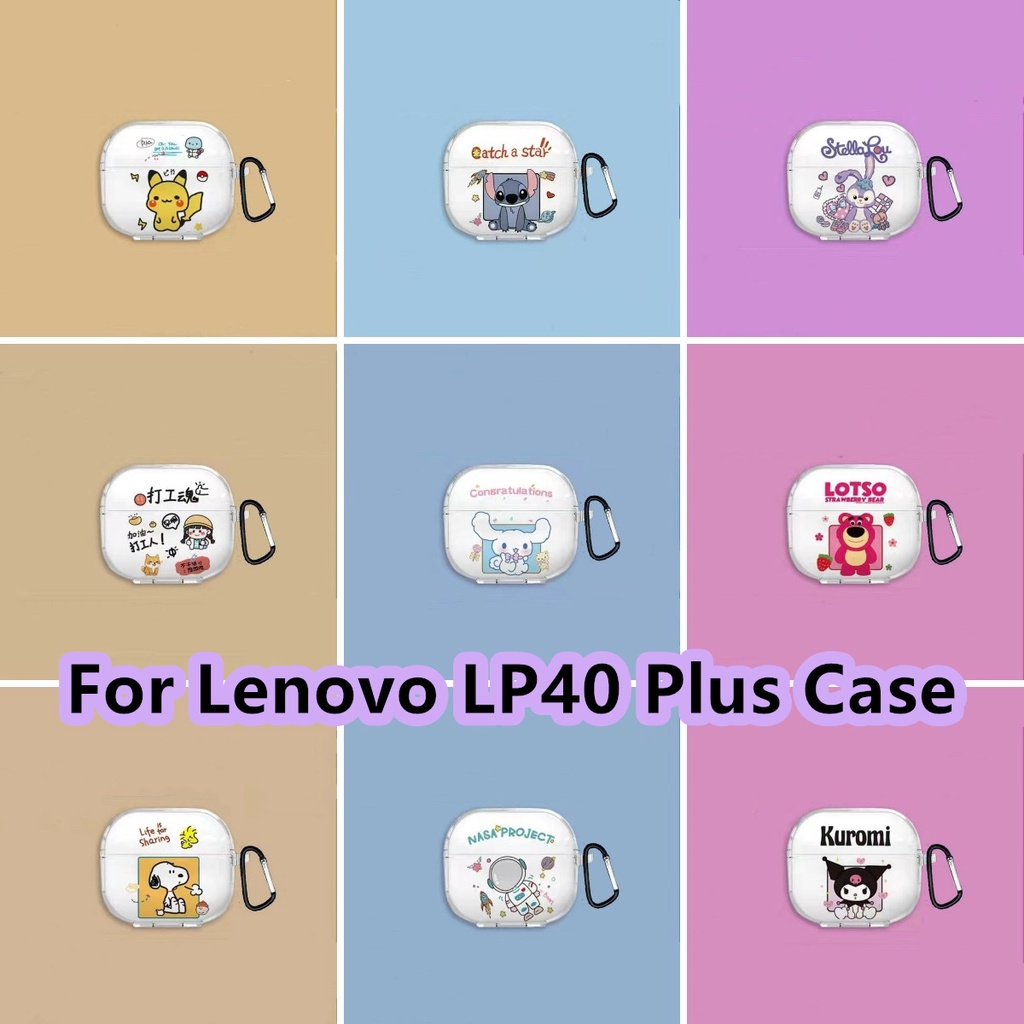 สําหรับ Lenovo LP40 Plus Case โปร่งใสการ์ตูนสร้างสรรค์สําหรับ Lenovo LP40 Plus ปลอกหูฟังแบบนุ่มฝาครอ