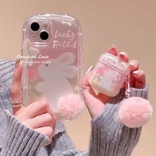 🌈Ready Stock 🏆Compatible for iPhone 14 13 12 11 Pro Max X Xr Xs Max 8 7 6 6s Plus SE 2020 Cute Plush Tail Rabbit Phone Case Shockproof Air Cushion Silicone Protective Back Cover