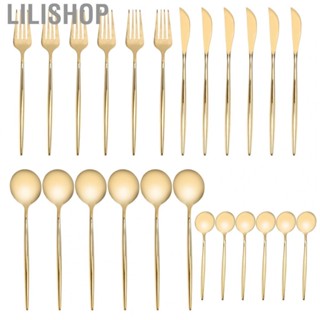 Lilishop 24Pcs Stainless Steel Cutlery Set Flatware Dining Kitchen  Spoons  Kit