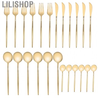 Lilishop 24Pcs Stainless Steel Cutlery Set Flatware Dining Kitchen  Spoons  Kit