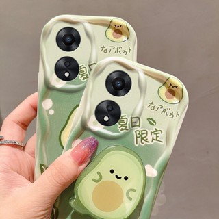 3D Case for Vivo V27 V27E V23 V23E V20Pro Y35 5G Y19 Y15A Y15S 2021 น่ารัก การ์ตูน พี่ใหญ่ เคสมือถือ Curved Xiaoman waist Avocado With bracket Add bracelet Soft TPU Case