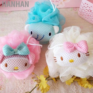 Hanhan Bath Ball Cute Cartoon Shower Puff Loofah Body Scrubber PE Tool for Cleaning Bathing