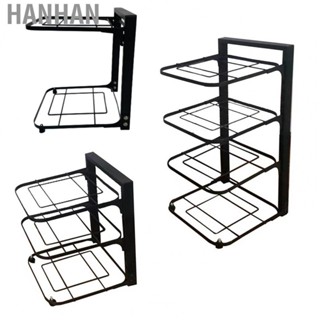 Hanhan Kitchen Pot Organizer  Kitchen Storage Shelf Carbon Steel Layer Height Adjustable  for Home