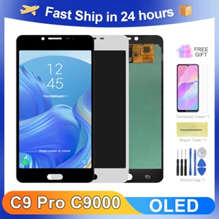 Oled อะไหล่หน้าจอสัมผัสดิจิทัล LCD แบบเปลี่ยน สําหรับ Samsung Galaxy C9 pro C9000 C9 pro