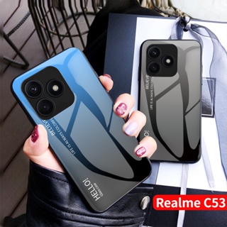 เคสโทรศัพท์มือถือกระจกนิรภัย ไล่โทนสี หรูหรา สําหรับ Realme C53 NFC 2023 RealmeC53 4G 5G C 53 4G Narzo N53 NarzoN53 N 53