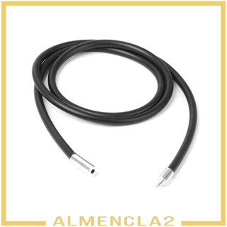 [Almencla2] สร้อยคอยาง สีดํา 3 มม. 2 ชิ้น พร้อมที่ปิดสเตนเลส 45 ซม. 50 ซม.