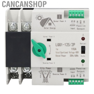 Cancanshop Dual Power Automatic Transfer Switch 400V  100A Millisecond Switching 2P Power Switch Controller Aging Resistant PV Miniature Good Insulation  for Household