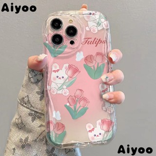 Xs เคสโทรศัพท์มือถือแบบนิ่ม ใส สําหรับ Apple 7 xr 12✅เคสป้องกันโทรศัพท์มือถือ แบบนิ่ม ลายดอกทิวลิป และกระต่าย สําหรับ Apple Iphone 1411 13promax 8p