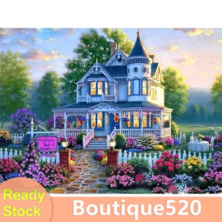 ชุดปักครอสติช รูปกระท่อม ขนาด 40x50 ซม. สําหรับตกแต่งบ้าน สวน ✨ [boutique520.th]