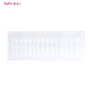 Buildvictor เล็บปลอมอะคริลิคใส สไตล์ฝรั่งเศส 240 ชิ้น S M L TH