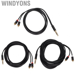 Windyons 6.35mm To 2 RCA Cable  1/4 To 2 RCA Cable 2 Way Oxygen Free Copper  for Speaker for Amplifier