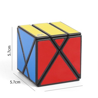 Lanlan ลูกบาศก์รูบิคแนวตั้ง XY Cube ของเล่นปริศนาสำหรับผู้ใหญ่ 4 แกนเอียงลูกบาศก์รูปพิเศษ