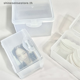 Shine กล่องเก็บโฟโต้การ์ด สติกเกอร์ใส สไตล์เกาหลี สําหรับจัดเก็บบัตรไอดอล เครื่องเขียน TH