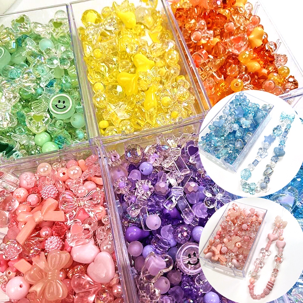 50/100กรัมลูกอมผสมสีอะคริลิลูกปัดโปร่งใส ทําเอง เครื่องประดับทําด้วยมืออุปกรณ์ตกแต่งวัสดุ
