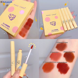 MAGIC CASA 5PCS Cheese Lip Glaze Velvet Matte Lipstick Moisturizing Waterproof Non-fading Long Lasting Lip Gloss highgoss.th