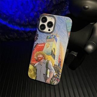 【ผิวด้าน】เคสโทรศัพท์มือถือแบบแข็ง ผิวด้าน ลาย Van Gogh สองด้าน สําหรับ iPhone 14 13 12 Pro max 13Pro 12Pro 12 11 14 Pro max