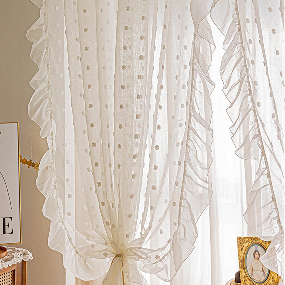 แนะนำ ผ้าม่าน ผ้าม่าน ผ้าเชียร์ ผ้าลินิน ระบายอากาศ สีขาว 3D สไตล์วินเทจ สําหรับตกแต่งบ้าน ห้องครัว ห้องเด็กผู้หญิง ราคาพิเศษ มีเก็บเงินปลายทาง