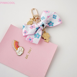 Pinkcool 1 ชิ้น ริบบิ้น โบ ผูกพัน ดอกทานตะวัน พวงกุญแจ จี้เครื่องประดับ ของขวัญขนาดเล็ก ขายดี