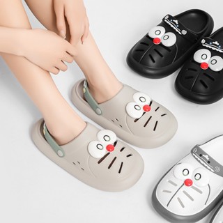 Ayuer รองเท้าแตะ Crocs พื้นนิ่ม กันลื่น ลายการ์ตูนโดราเอมอน แมว สีแคนดี้ ใส่สบาย เหมาะกับใส่กลางแจ้ง สําหรับผู้หญิง