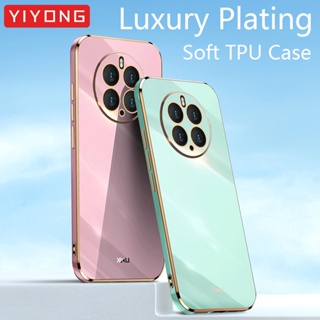 Mate50 Pro เคส YIYONG ชุบ ซิลิโคน TPU แหวนจับ สําหรับ Huawei Mate 50 40 30 Pro Mate30 Mate40 Mate50Pro เคสโทรศัพท์